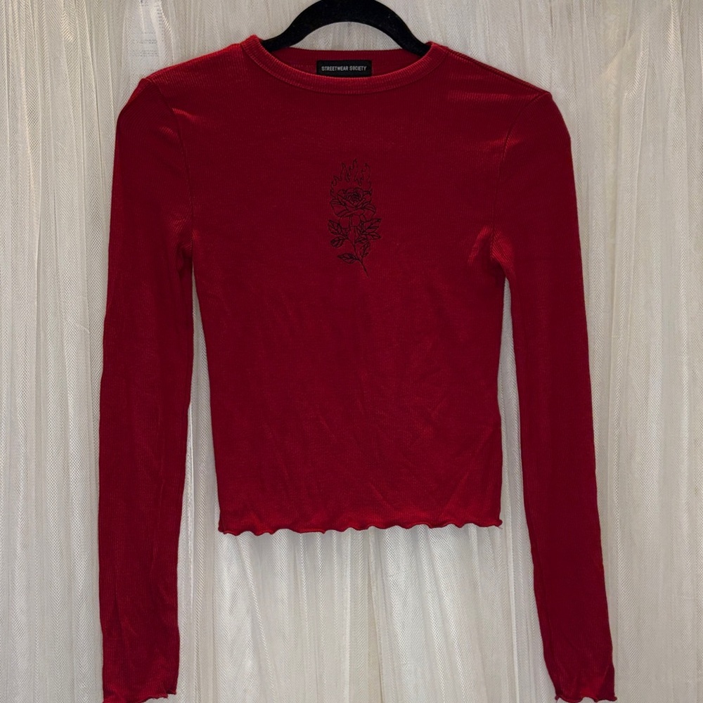 🔥4/$20 Streetwear Society Red Long Sleeve Tee🔥